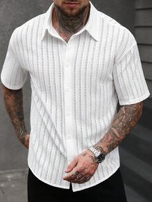 Manfinity CasualCool 男士衬衫 - 白色 - 查看 3