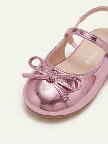 Cozy Pixies A Pair Of Fashionable Versatile Casual Golden Pink Party Fun Princess Style Cute Bow Bag Head Muller Shoes Princess Girl Baby Flat Shoes - Pink - View 5