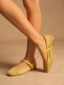 Rosivie شبشب نسائي - أصفر - مشاهدة 4