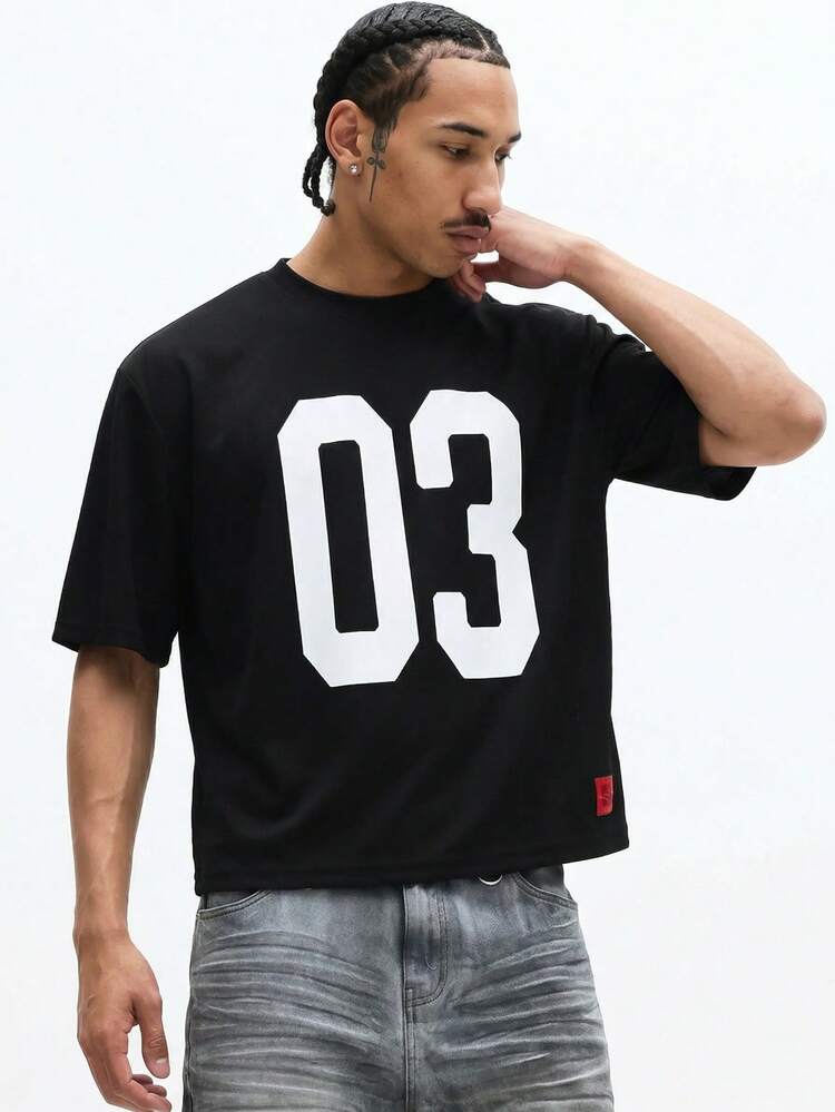 Oversized Tee With Number Print