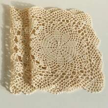 1 Piece/2 Pieces/4 Piece Set Of Handmade Crocheted Lace Placemats, Rectangular Lace Tablecloths, Heat-Resistant Coasters, Table Flags, Suitable For Table Decoration On Holidays Such As Thanksgiving And Christmas, Available In Beige/White - Beige - View 17