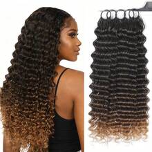 Boho Braids Human Crochet Hair In 100% Remy Human Hair Feather Line Crochet Hair Braids Salon Silky Seamless Invisible Natural Black Color For Thin Hair Woman Micro Pre Looped Crochet Human Hair Deep Wave Extensions