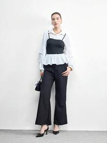 CUCCOO BIZCHIC Black Pointed Toe Stiletto Ankle Strap Women's High Heel Pumps, Hollow Out Sexy Dress Shoes For Work, Party, Event Valentine's Day - Black - View 6