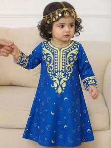 SHEIN 1件装可爱女宝宝连衣裙，款式多样，饰有可爱的碎花图案，长袖设计，舒适休闲，时尚百搭，适合日常穿着，也适合生日派对、晚宴、演出、婚礼、洗礼、开幕式等秋冬季活动，室内外皆宜，也适合日常穿着、运动、玩耍、聚会、拍照、度假、节日等场合，尤其适合春、秋、冬季穿着。 - 彩色 - 查看 1