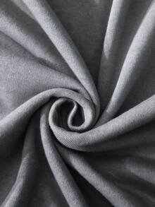 ROMWE MEN Men's Graphic Print Round Neck Casual Versatile Short Sleeve T-Shirt - Grey - View 6