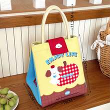 1 pièce Sac fourre-tout boîte à lunch portable, boîte-repas isotherme kawaii pour étudiants et travailleurs de bureau, sac à main mignon pour bento, garde au chaud/au frais - Taille Unique - Voir 3