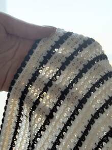 SHEIN 少女条纹抹胸上衣和短裤休闲套装 - 黑色 - 查看 4