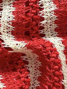 Swim Mod 夏季女士两件套泳衣，条纹纹理面料，加宽肩带，蜗牛图案比基尼泳裤 - 玫紅色 - 查看 6