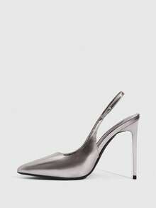 CUCCOO SZL 女士尖头高跟派对鞋，优雅时尚 - 淺灰色 - 查看 9