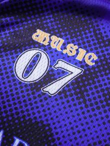 ROMWE MEN Men's Casual Round Neck Letter & Number Print Short Sleeve T-Shirt - Blue - View 6