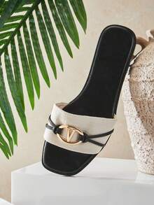 SHUZIA New Ladie's Black Slip-On Square Toe Velen Sandal Sexy Cute Summer/Spring Fashion Party Vacation Shoe - Black - View 5