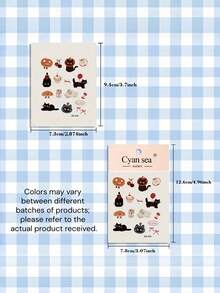 Joivida Korean Embossed Black Cat Stickers Jelly Gel DIY Decals For Journal Scrapbooking Phone Case Laptop Tablet Water Bottle Luggage Cute Kawaii Aesthetic Sticker Pack Minimalist Waterproof Vinyl Craft Supplies Gift Ideas