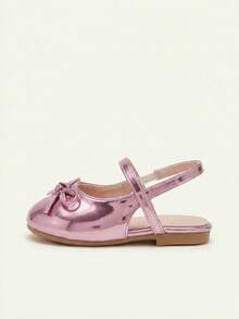 Cozy Pixies A Pair Of Fashionable Versatile Casual Golden Pink Party Fun Princess Style Cute Bow Bag Head Muller Shoes Princess Girl Baby Flat Shoes - Pink - View 7