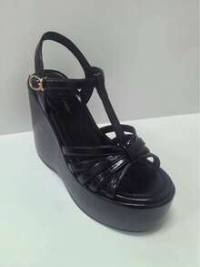 Sugerpunk Women's Thick Sole Sandals, Open Toe Platform Wedge Heels, Fashion Shoes - Black - View 13