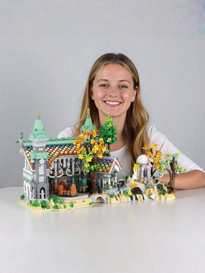 2988pcs Castle Building Blocks Set, Ideal For Office/Room/Living Room Desktop Decor, Great Gift For Halloween, Christmas, Thanksgiving, New Year, Birthday