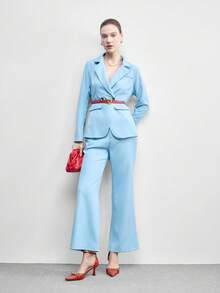 CUCCOO BIZCHIC 女士简约纯色后系带高跟凉鞋，适合日常通勤 - 橘色 - 查看 6