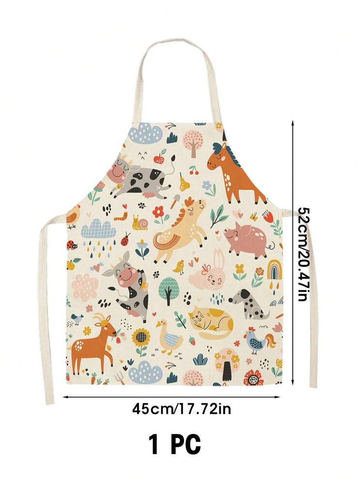 1件儿童围裙，卡通独角兽风格，男女童通用，适用于烹饪、烘焙、绘画、园艺等。 - 彩色 - 查看 10
