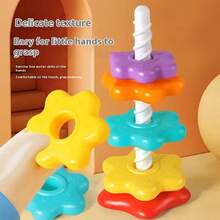 MINKOJA Spinning Stacking Toys For Toddlers, Sensory Montessori Toy For Girl Boy, Rainbow Ring Stacker Tower, Educational Learning Toy, Perfect Birthday Gifts For Children Over 3 Years Of Age - Multicolor - View 2