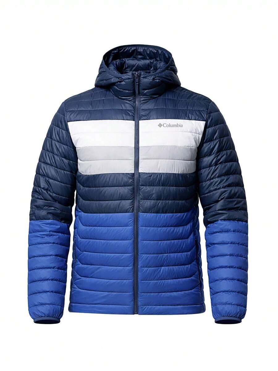 Columbia Men's Down Hooded Jacket Blue - 藍色 - 查看 1
