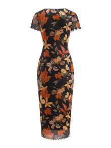 Ellevyn Vestido de manga corta con estampado de moda para mujer, primavera/verano - Multicolor - Ver 2