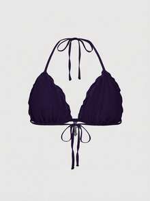 ROMWE Grunge Punk Blusa corta con espalda descubierta, cruzada y con estampado de cristales, de estilo gótico y sexy, para mujer de talla grande, para el verano - Morado - Ver 2