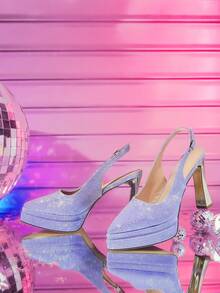 CUCCOO LuxiPop Women's Fashion Party Waterproof Platform High Heel Sandals - Royal Blue - View 6