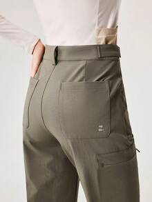 OutZeal Women Water-Resistant Stretch Nylon Zip Pockets Outdoor Pants Hiking Camping - Gray Khaki - View 8