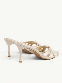 CUCCOO CHICEST Women's Fashion Square Toe Gold Color Flat Thong Sandals, Simple Thin High Heel Party Dress Sandals For Christmas Summer Shoes - nude - View 5