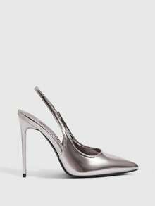 CUCCOO SZL 女士尖头高跟派对鞋，优雅时尚 - 淺灰色 - 查看 2