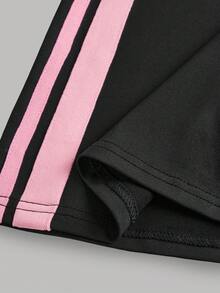 Firerie Kids 少女休闲甜美可爱侧边系带喇叭裤 - 黑色 - 查看 4