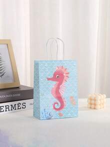 6/18/24/30/36Pcs Mermaid Party Gift Bag Mermaid Party Bag With Handle Pearl Mermaid Gift Bag Undersea Gourmet Gift Wrapping Bags For Birthday Party Decoration Items Snack Gift Wrapping Tote Bag - Multicolor - View 3