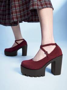 Sugerpunk Women Pumps Valentine's Day - Red suede - View 3