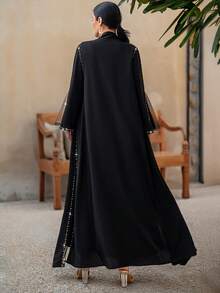 Layrah Handmade Rhinestone Embellished Black Abaya