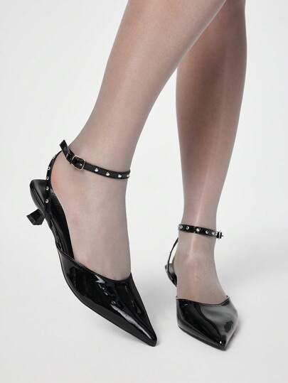 ROMWE Grunge Punk Dampumps med spänne och dekoration i hög klack