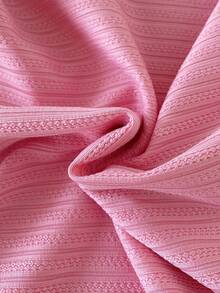 SHEIN Baby Girls' Fashionable Street Style Asymmetrical Camisole Knitted Jacquard Romper, Suitable For Street Wear And Everyday Occasions, Summer - Multicolor - View 6