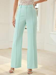 MOTF PREMIUM PANTALONES DE CAMPANA MINIMALISTAS PARA CITA NOCTURNA DE MUJER, PRIMAVERA/VERANO - verde menta - Ver 5