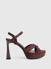 CUCCOO LuxiPop Women Heeled Sandals - Coffee Brown - View 1
