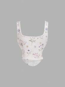 SHEIN MOD Bộ đồ nữ gồm áo hai dây ôm sát và chân váy midi họa tiết hoa nhí, thích hợp cho mùa xuân/hè, trang phục đi club gợi cảm, trang phục dự tiệc, bộ đồ hoa, thời trang đường phố, trang phục đồng quê, phong cách boho. - Nhiều màu - Xem 6