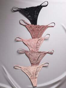 EmpressEnvy 5pack Floral Lace G-String Set, Sexy Lingerie - Multicolor - View 2