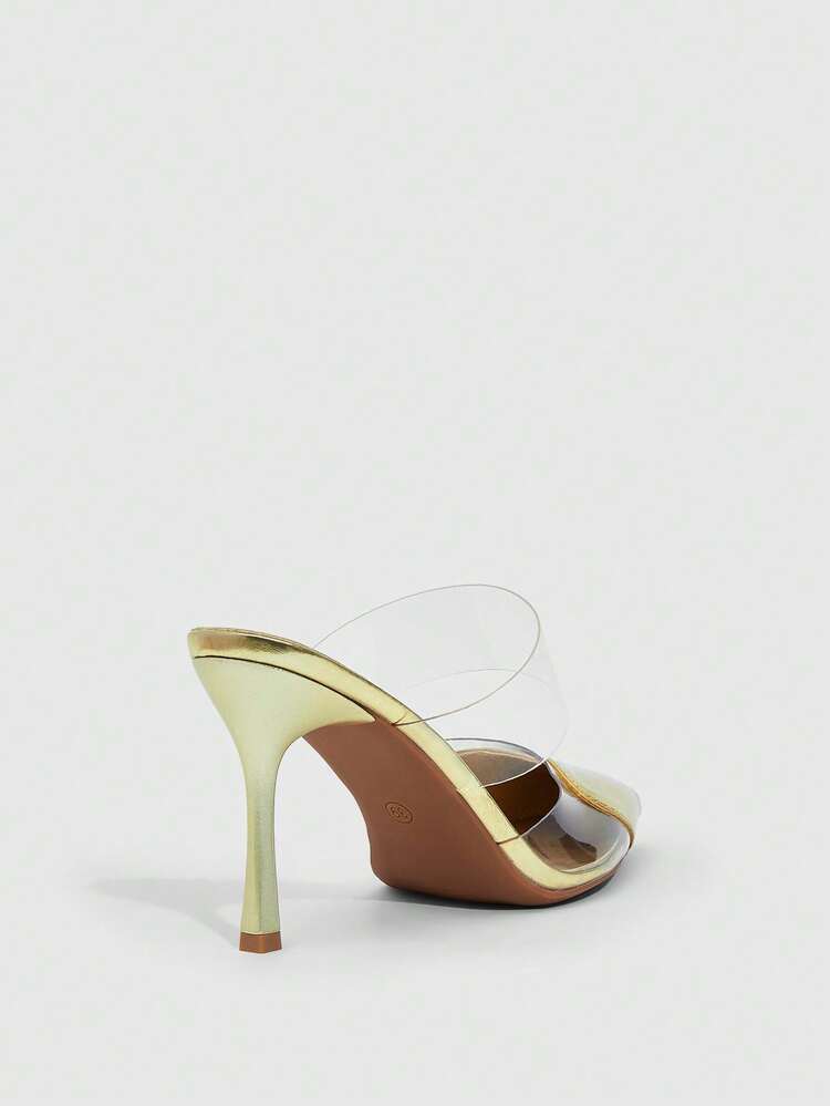 CUCCOO SZL Women's Pointed Toe Elegant High Heel Mules For Daily Wear