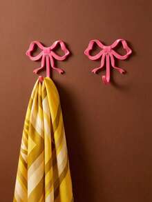 Joivida 1pc/2pcs Decorative Bow Wall Hook, Metal Bowknot Hanger For Entryway, Living Room, Bathroom, Light Luxury Alloy Coat Hook For Closet, Hallway, Bedroom, Key Holder, Towel Hook, Robe Hook, Handbag Hook, Strong And Durable, Elegant Gold/Black Finish, Perfect For Hanging Coats, Hats, Scarves, Keys, Bags, Towels, Adds A Touch Of Elegance To Any Space - Multicolor - View 1