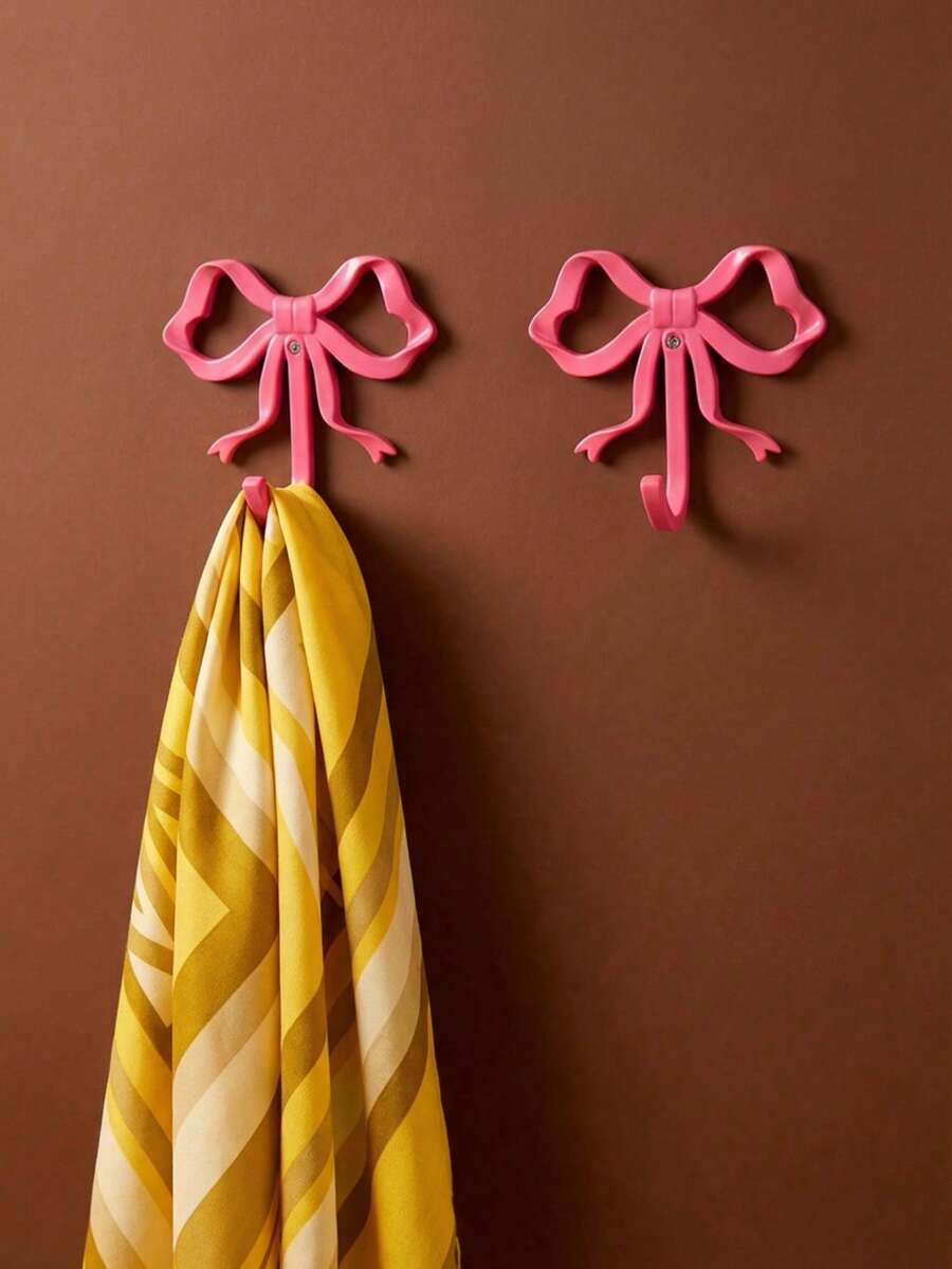 Joivida 1pc/2pcs Decorative Bow Wall Hook, Metal Bowknot Hanger For Entryway, Living Room, Bathroom, Light Luxury Alloy Coat Hook For Closet, Hallway, Bedroom, Key Holder, Towel Hook, Robe Hook, Handbag Hook, Strong And Durable, Elegant Gold/Black Finish, Perfect For Hanging Coats, Hats, Scarves, Keys, Bags, Towels, Adds A Touch Of Elegance To Any Space - Multicolor - View 1