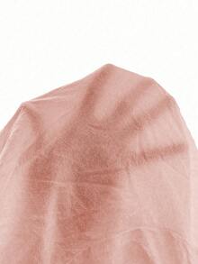 Pariaura （100% 棉）纯色系带落肩衬衫，假日纯色梭织宽松常规女式衬衫，喇叭袖 - 淺粉色 - 查看 4