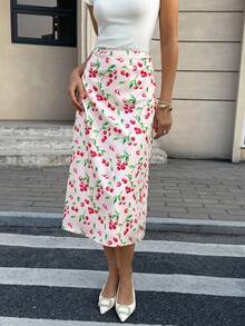 Cévolie Women's Casual Fruit Print A-Line Skirt, Summer - Multicolor - View 1