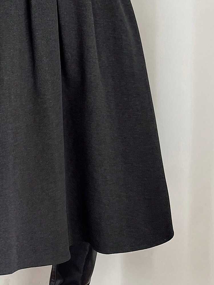 Women's Solid Color Pleated Fashionable Versatile Date/Outing Mini Skirt