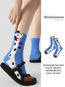 Joivida 1Pc/3pcs High Quality Cartoon Puppy Socks For Women |Dachshund | Poodle | Dalmatian | Thickened Warm Mid-Calf Socks, Soft Home Sleep Socks, Sweet Style Autumn Winter Gift ,Valentine's Day - Multicolor - View 17