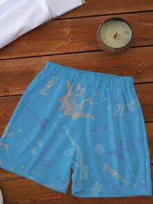 一套幼儿可爱白色和蓝色恐龙印花短袖短裤套装，非抓绒材质。适合日常玩耍，春夏户外穿着。 - 彩色 - 查看 6