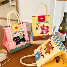 1 pièce Sac fourre-tout boîte à lunch portable, boîte-repas isotherme kawaii pour étudiants et travailleurs de bureau, sac à main mignon pour bento, garde au chaud/au frais - Taille Unique - Voir 2