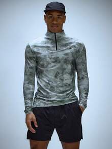 Musero Long Sleeve High Zip Neck Seamless Kit Top Branded All Over Print Sportwear Autumn Winter Essentials Gymwear Athletic Gym - Multicolor - View 1