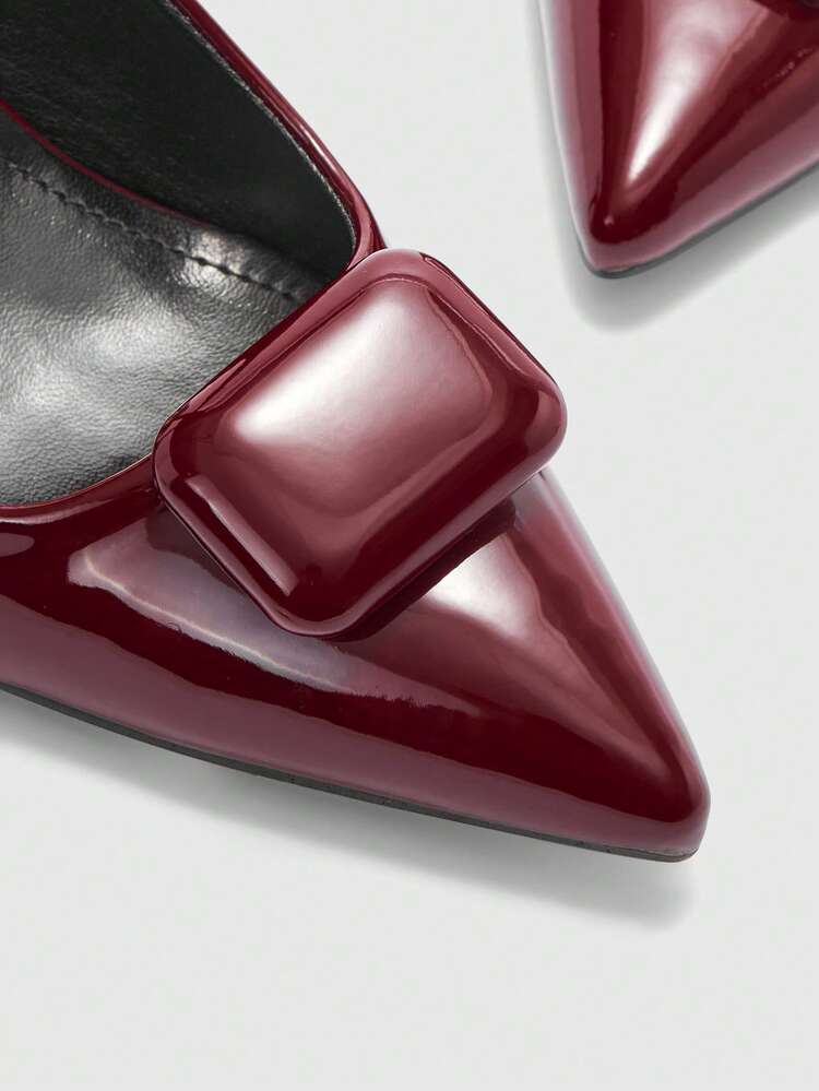 CUCCOO BIZCHIC Black & White Contrast Pointy Toe Mid-Heel Slip-On Pumps, Elegant Commuting Minimalist Classic Splicing Design High Heels, Suitable For Dating, Workplace, Formal Occasions And Professional Outfits Spring Shoes Spring Break Easter Prom Heels Valentine's Day